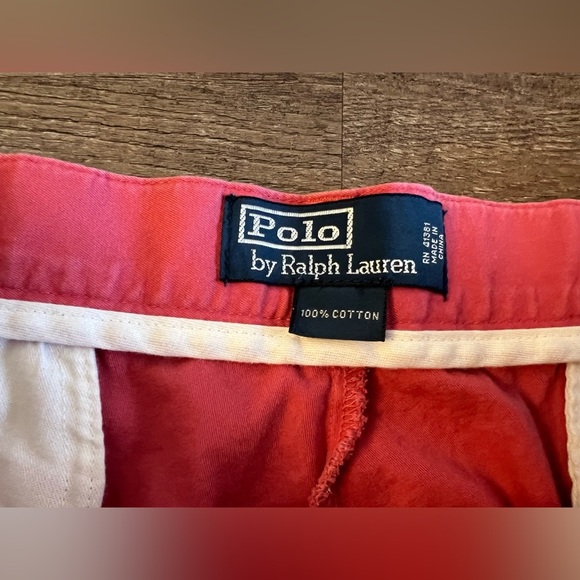 Polo Ralph Lauren Shorts 36 Men VTG Pink Chino Flat Front 100% Cotton Casual I34 - Picture 3 of 7
